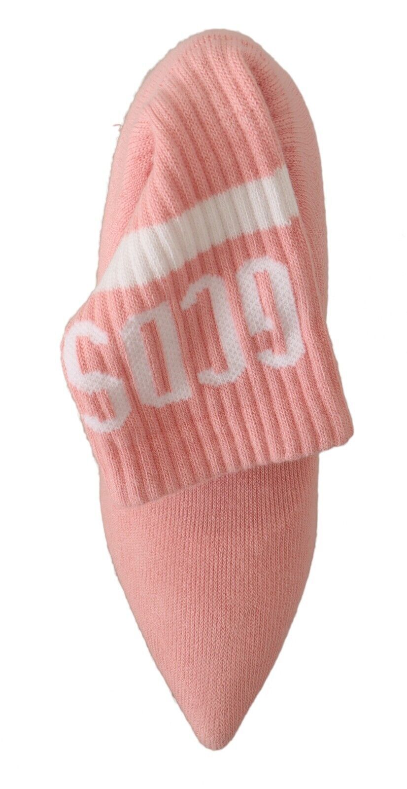 GCDS – Schicke Stiefeletten aus rosa Wildleder mit Logo-Socken