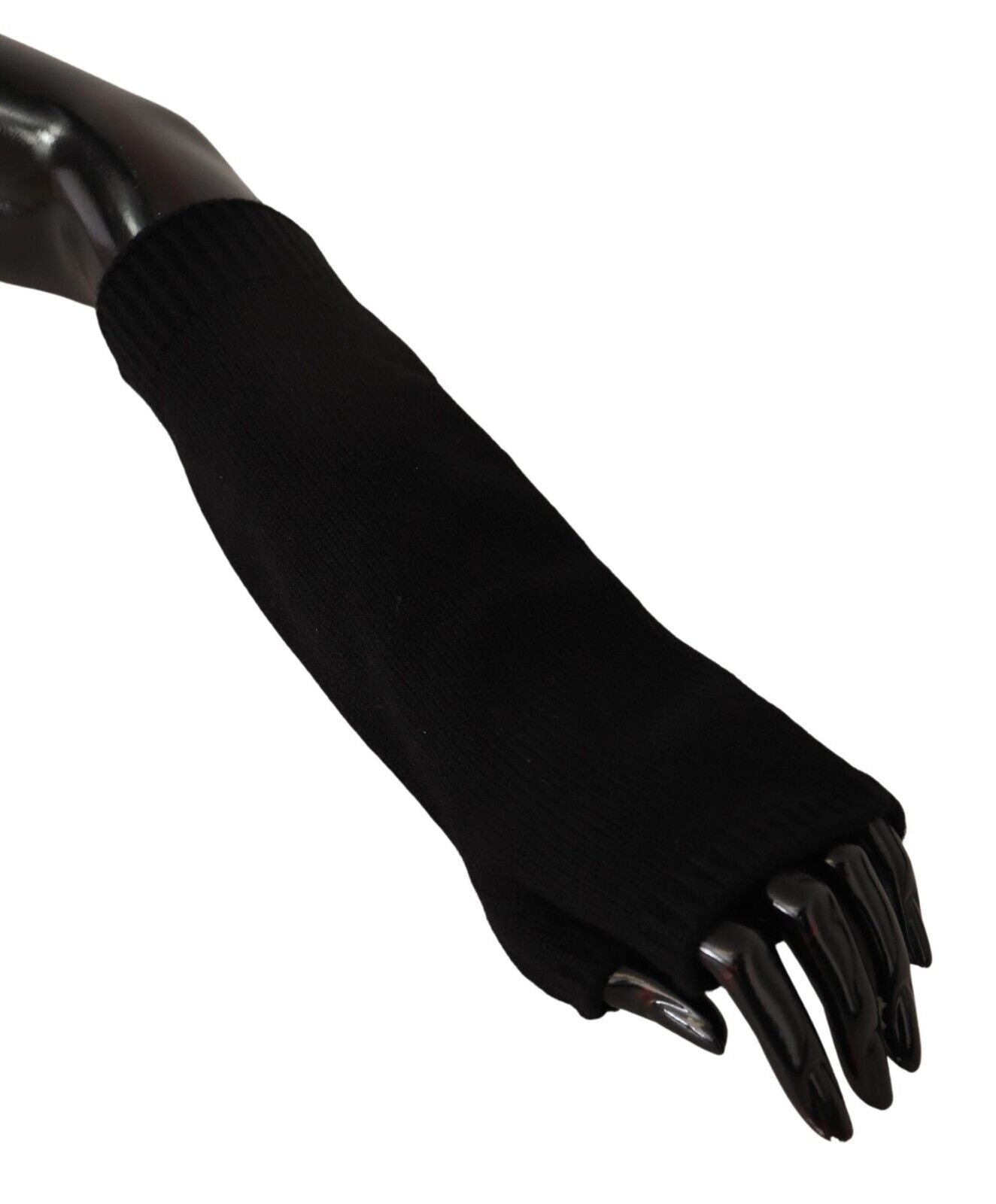 Mănuși Dolce &amp; Gabbana Elegant Black Cashmere Fără Degete