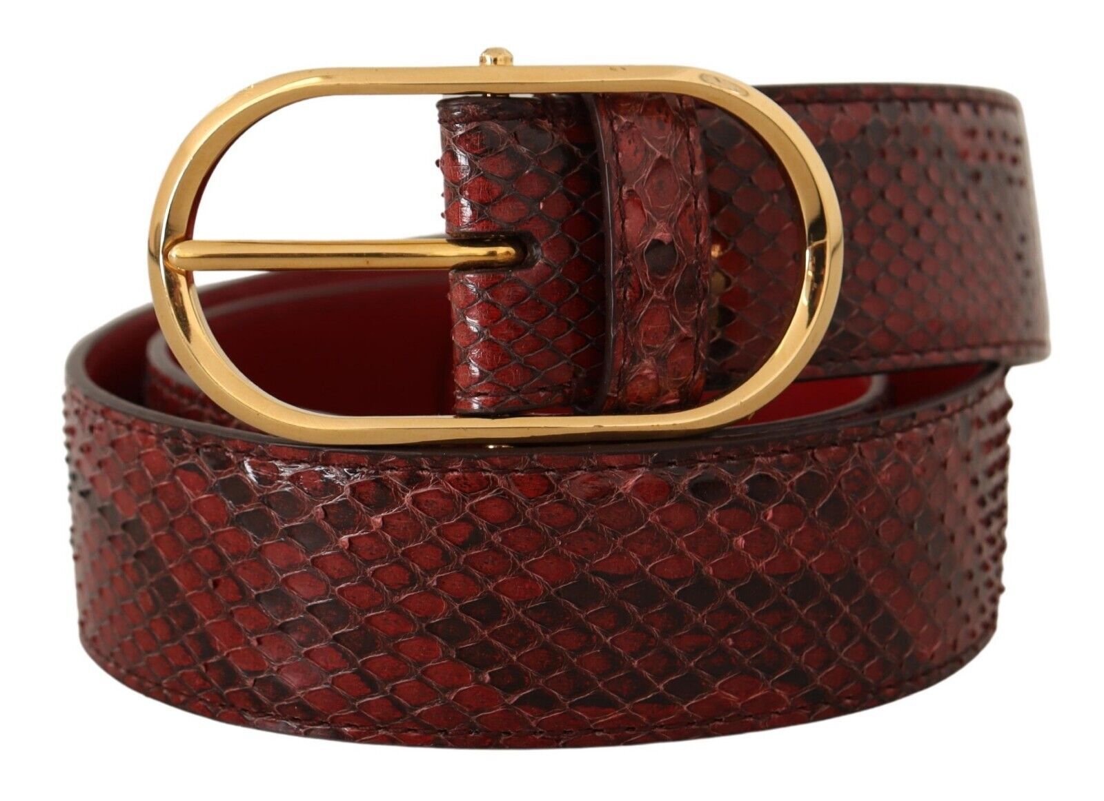 Dolce &amp; Gabbana Eleganter roter Gürtel aus Schlangenleder
