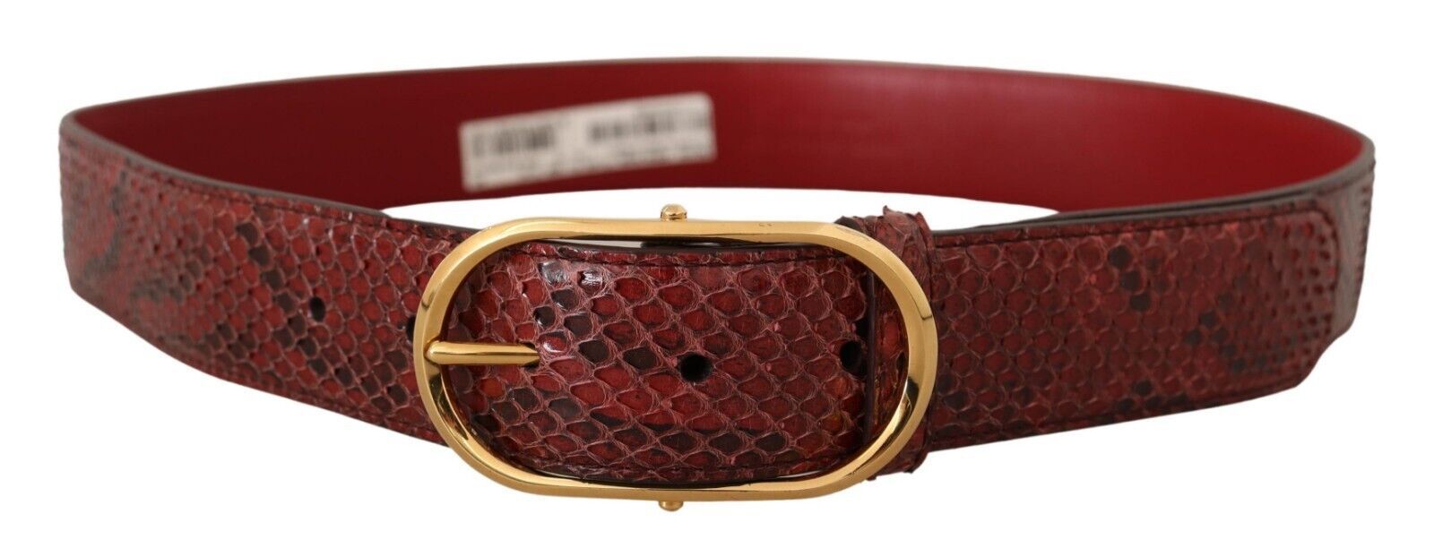 Dolce &amp; Gabbana Eleganter roter Gürtel aus Schlangenleder