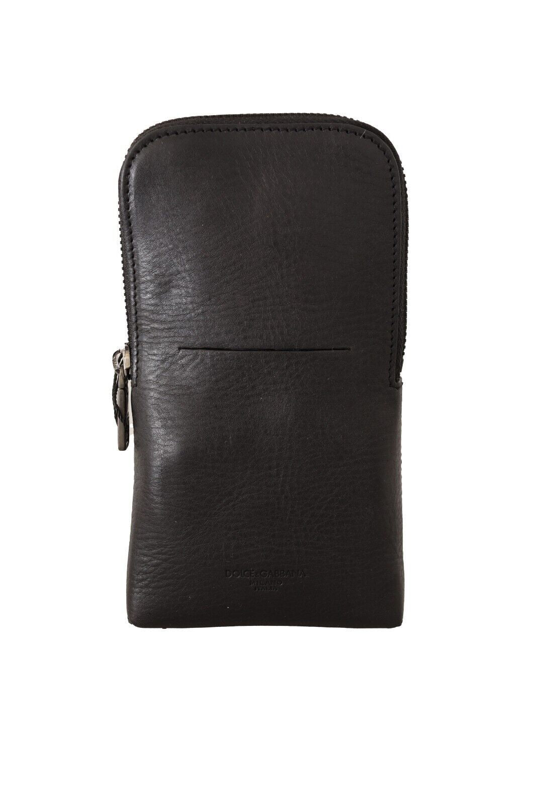 Dolce &amp; Gabbana Elegantes Doppelriemen-Multi-Kit aus schwarzem Leder