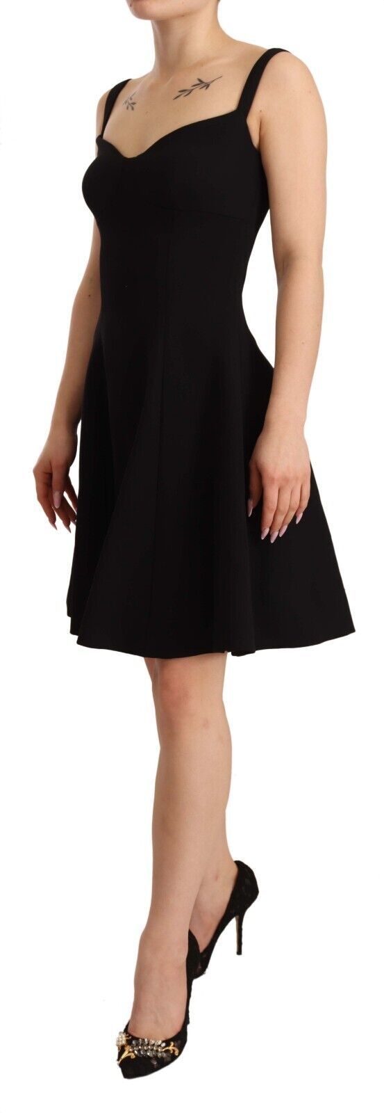 Rochie elegantă Dolce &amp; Gabbana, cu imprimeu A, neagră