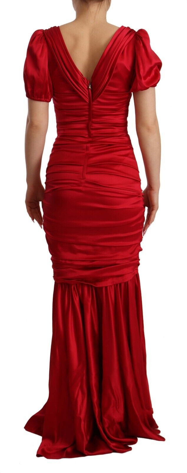 Dolce &amp; Gabbana Elegantes rotes Meerjungfrauenkleid aus Stretch-Seide