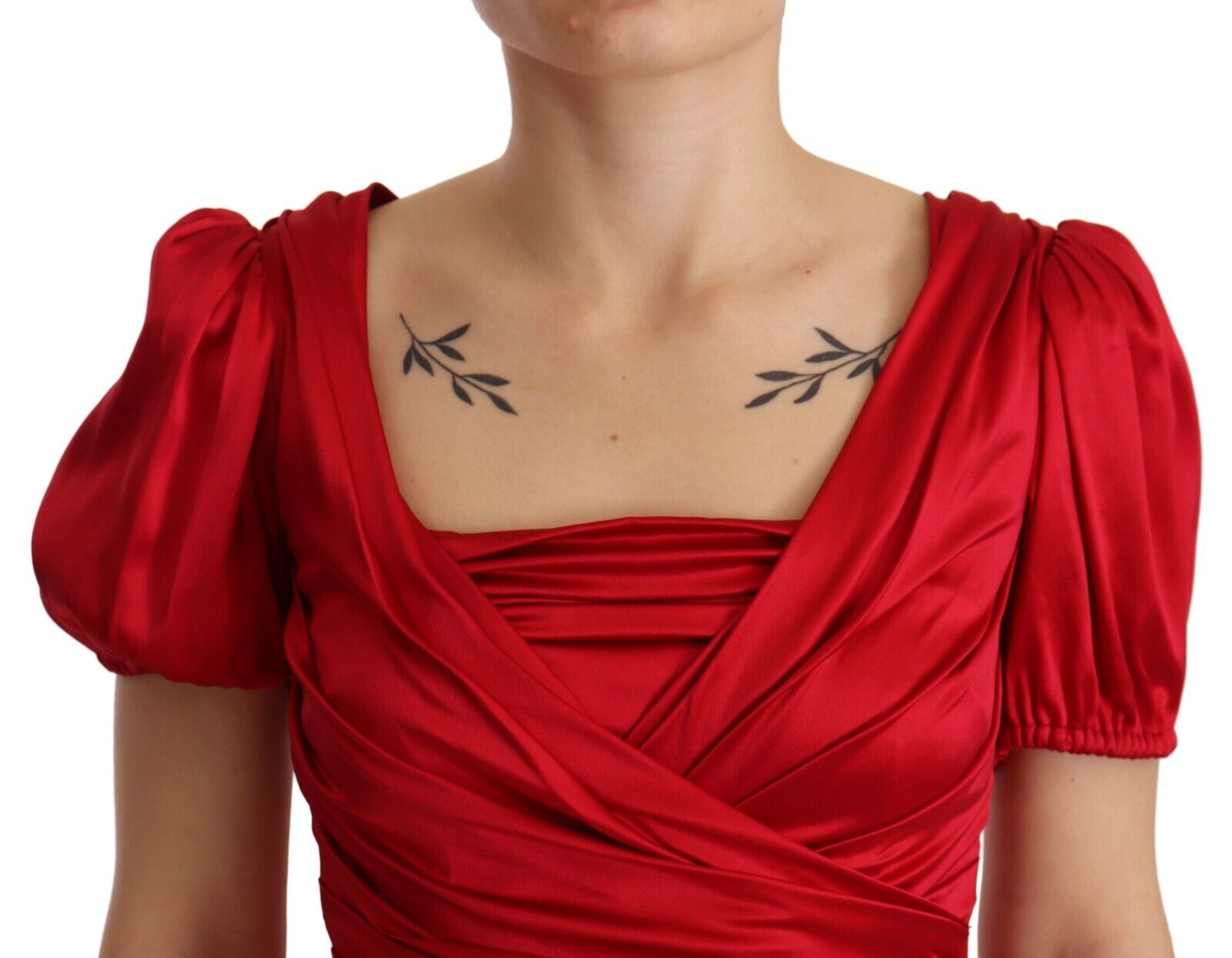Dolce &amp; Gabbana Elegantes rotes Meerjungfrauenkleid aus Stretch-Seide
