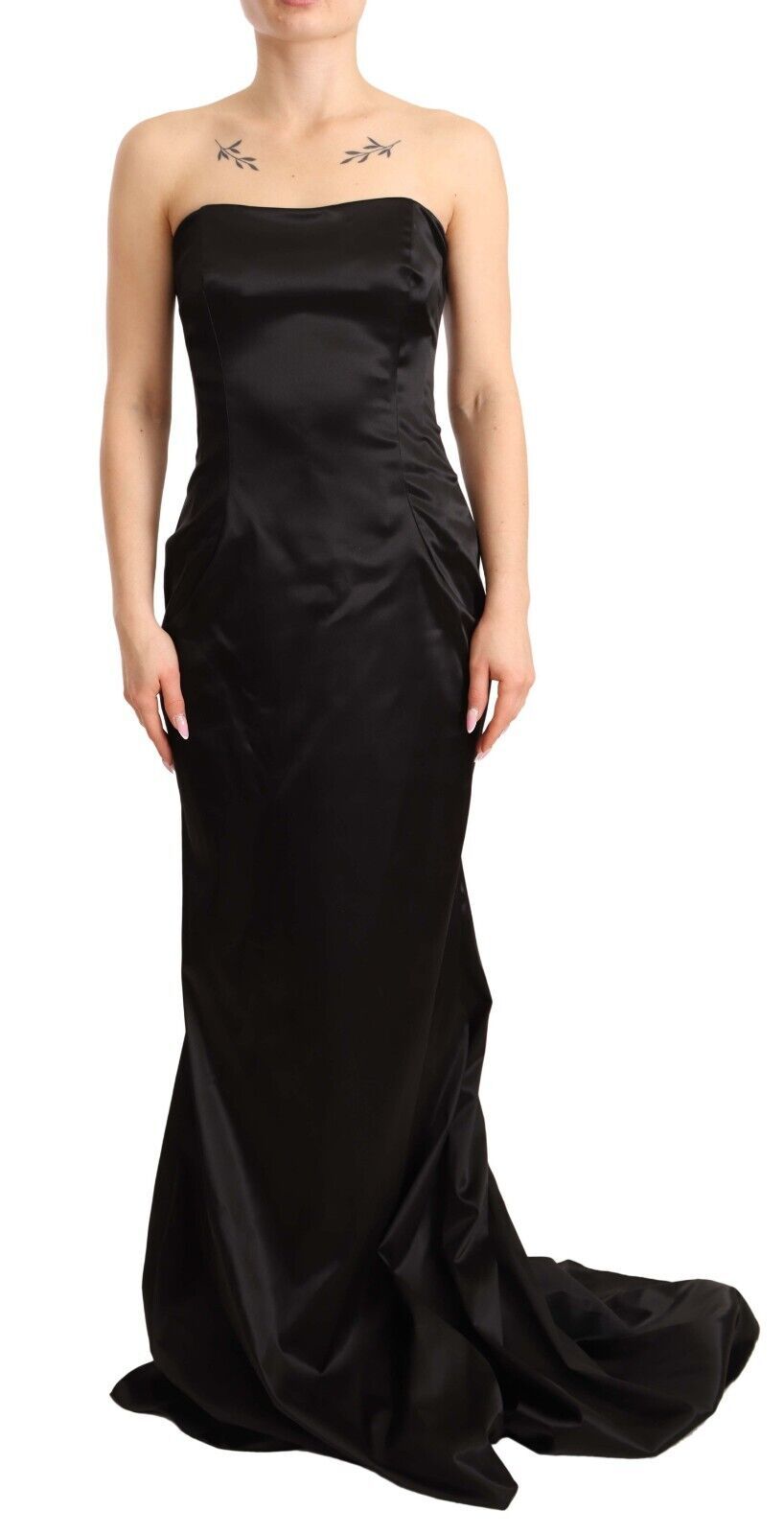 Rochie elegantă Dolce &amp; Gabbana neagră, fără bretele, model sirenă