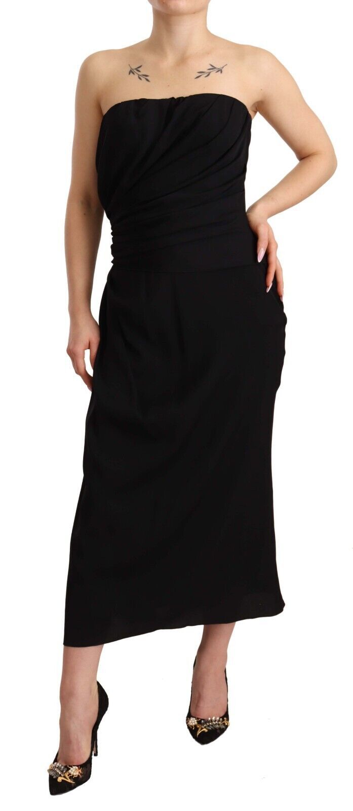 Rochie midi elegantă fără bretele din mătase Dolce &amp; Gabbana