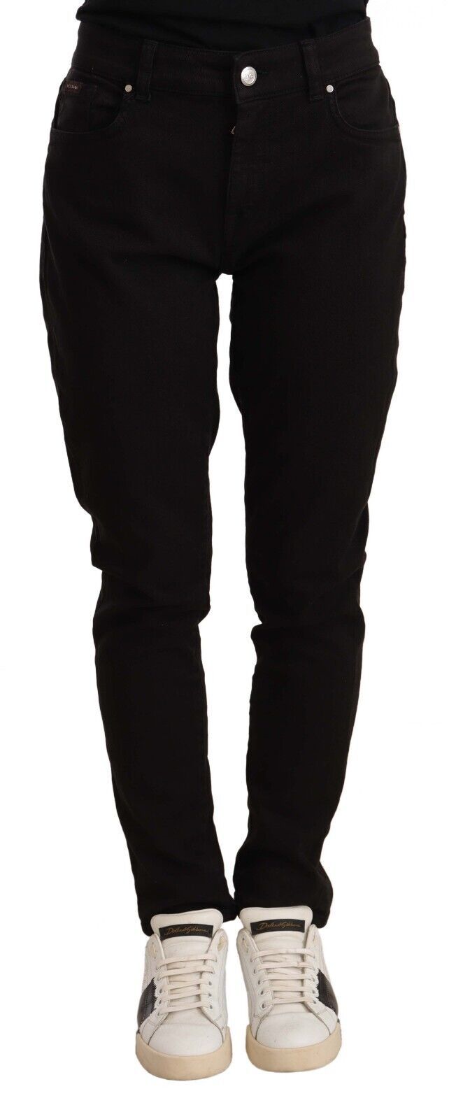 Dolce &amp; Gabbana Elegante Slim-Fit-Skinny-Jeans in Schwarz