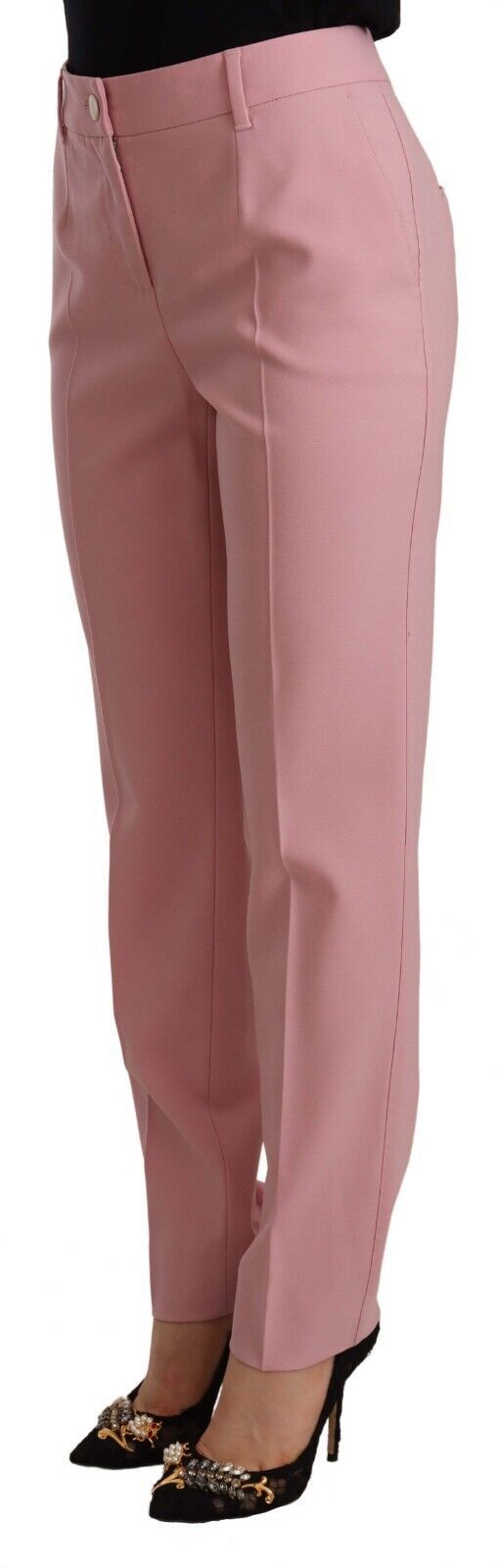 Dolce &amp; Gabbana Elegante rosa Hose mit hoher Taille