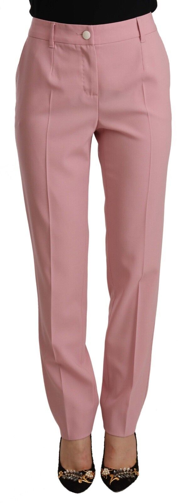 Dolce &amp; Gabbana Elegante rosa Hose mit hoher Taille