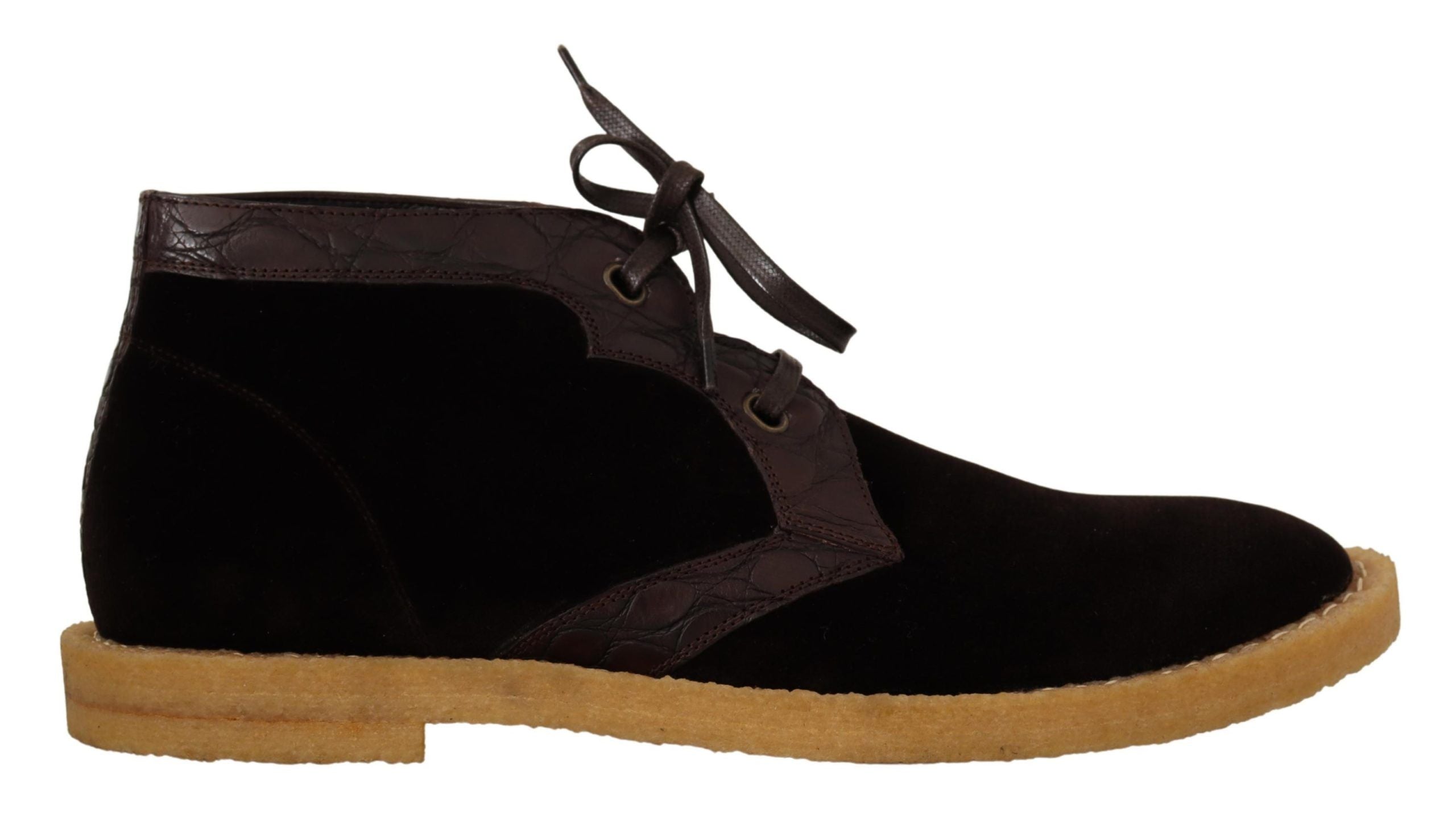 Dolce &amp; Gabbana – Ankle Boots „Exotic Caiman“ aus braunem Leder
