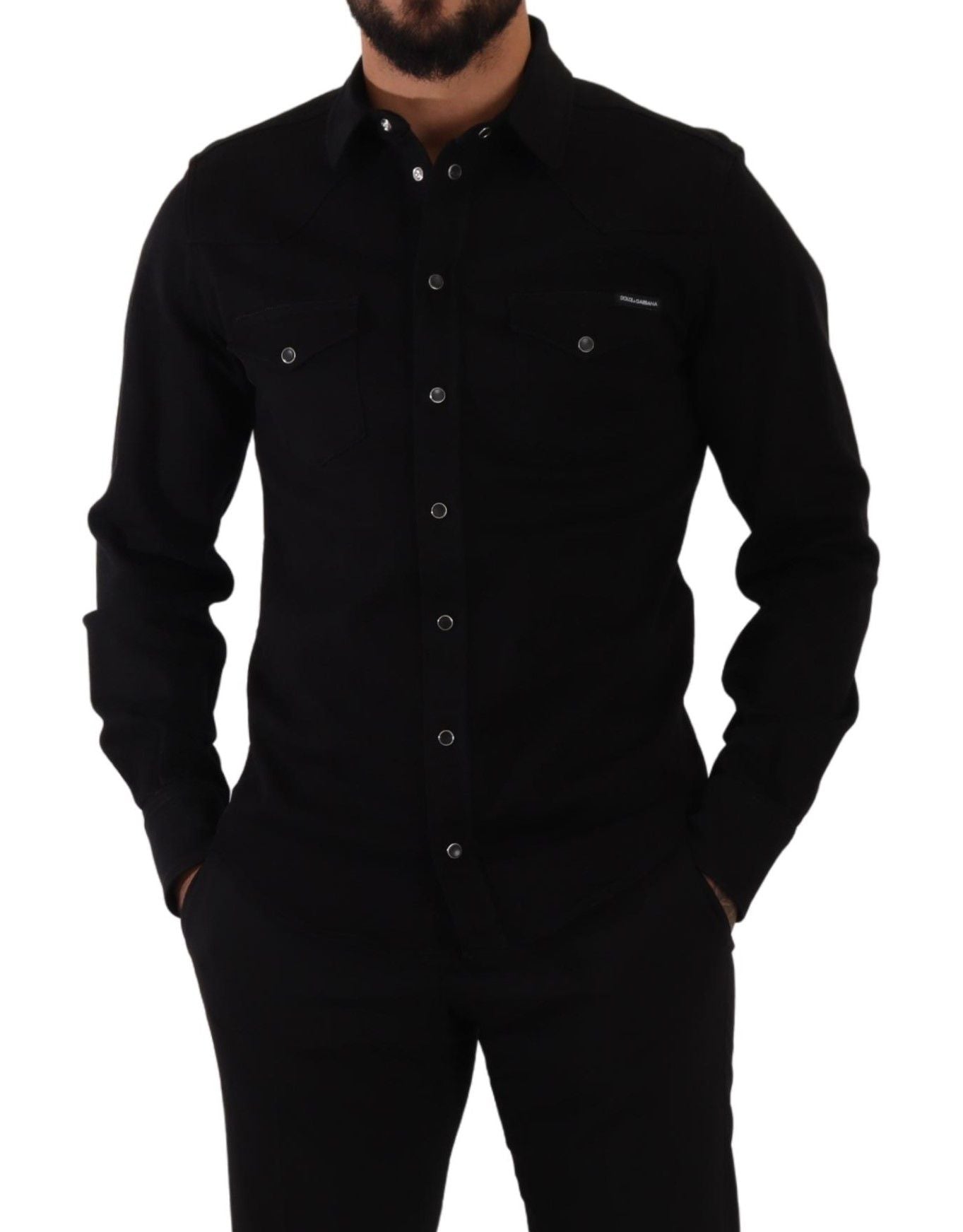 Dolce &amp; Gabbana Slim Fit Freizeithemd in Schwarz