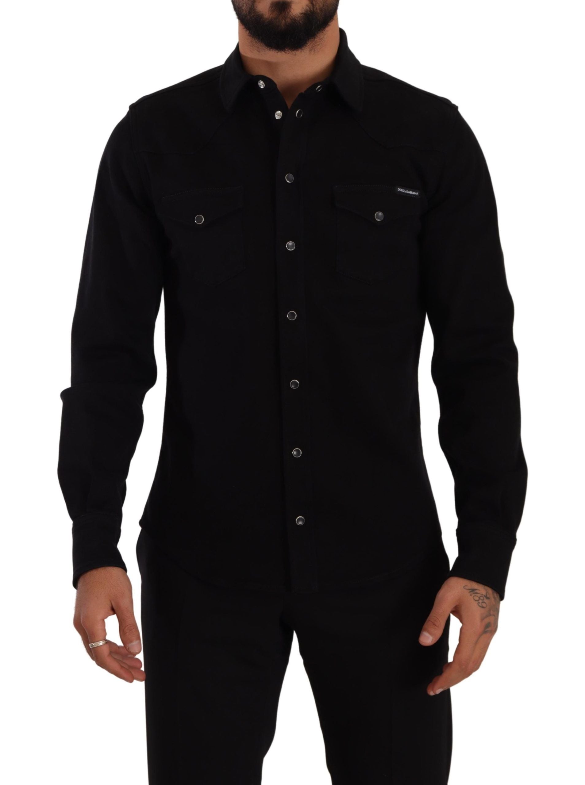 Dolce &amp; Gabbana Slim Fit Freizeithemd in Schwarz