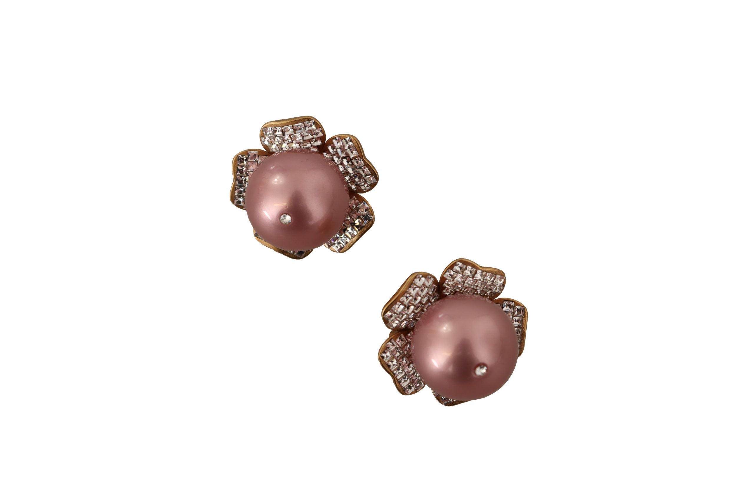 Cercei eleganți cu clips și perle florale Dolce &amp; Gabbana