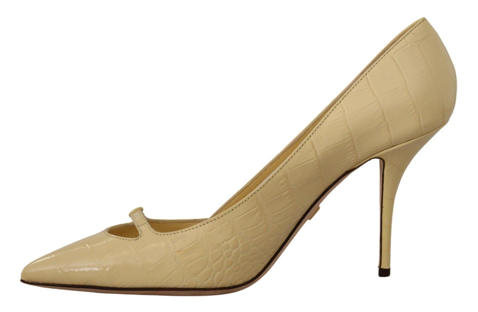 Dolce &amp; Gabbana – Schicke Pumps aus Leder mit spitzer Spitze in Sonnengelb
