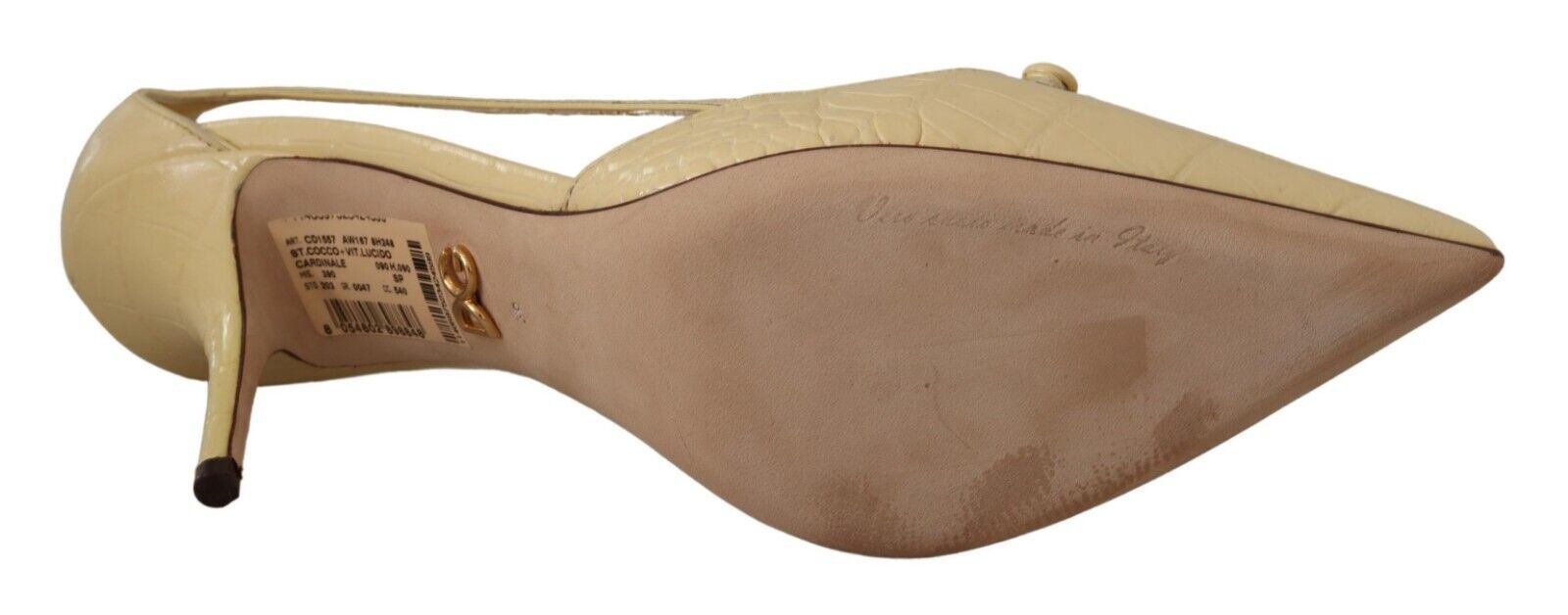 Dolce &amp; Gabbana – Schicke Pumps aus Leder mit spitzer Spitze in Sonnengelb