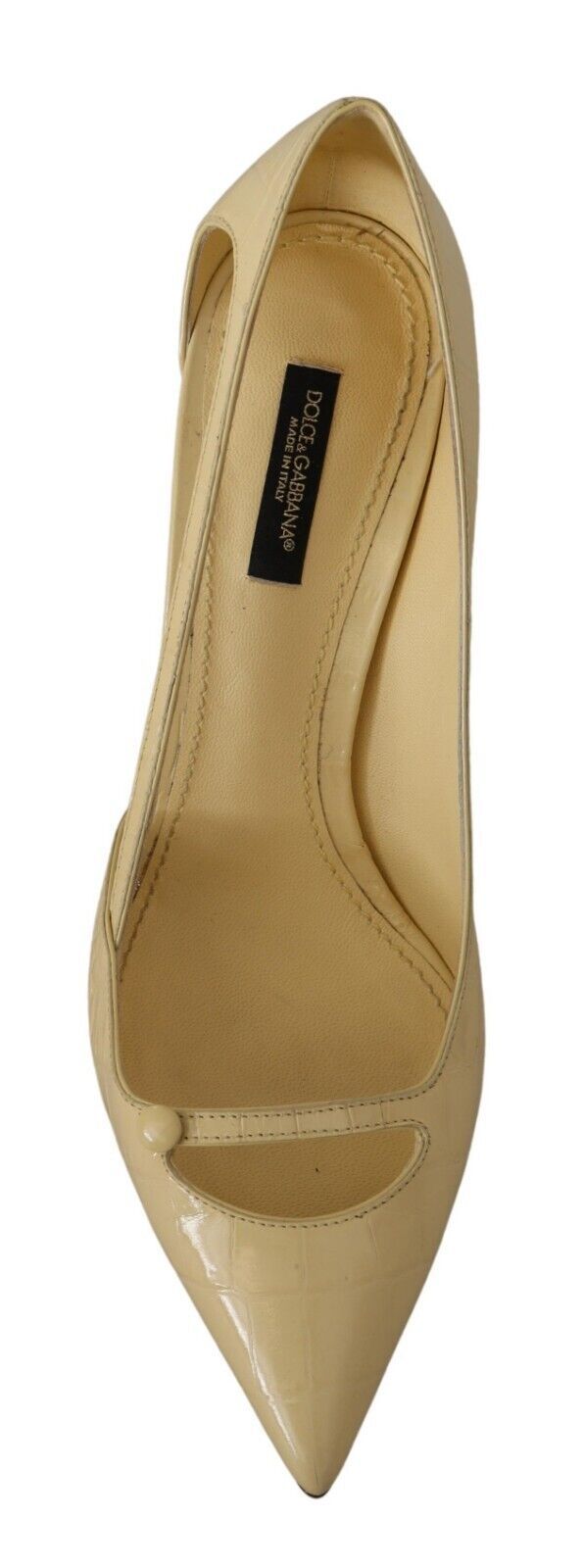 Dolce &amp; Gabbana – Schicke Pumps aus Leder mit spitzer Spitze in Sonnengelb