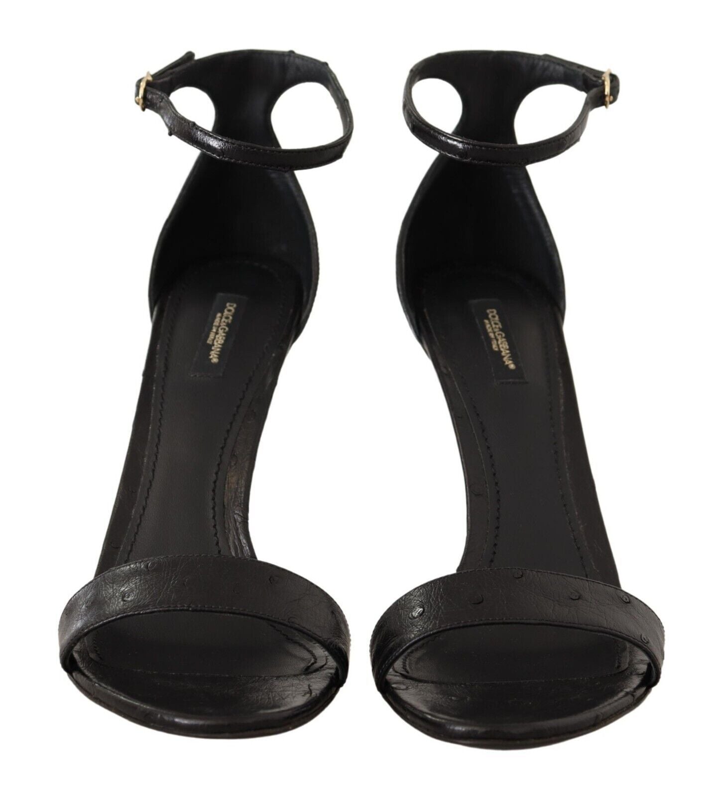 Dolce &amp; Gabbana Pantofi cu toc eleganti din piele de struț cu bareta la gleznă