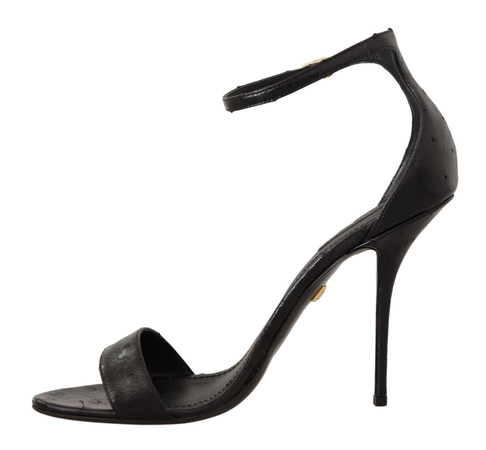 Dolce &amp; Gabbana Pantofi cu toc eleganti din piele de struț cu bareta la gleznă