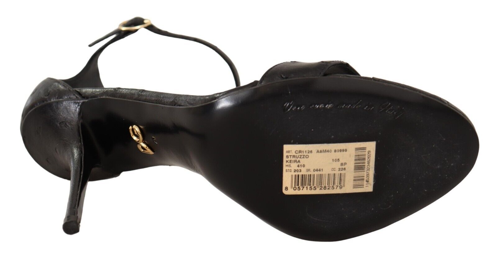 Dolce &amp; Gabbana Pantofi cu toc eleganti din piele de struț cu bareta la gleznă