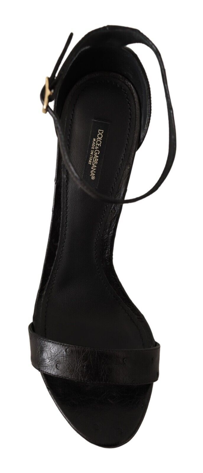 Dolce &amp; Gabbana Pantofi cu toc eleganti din piele de struț cu bareta la gleznă