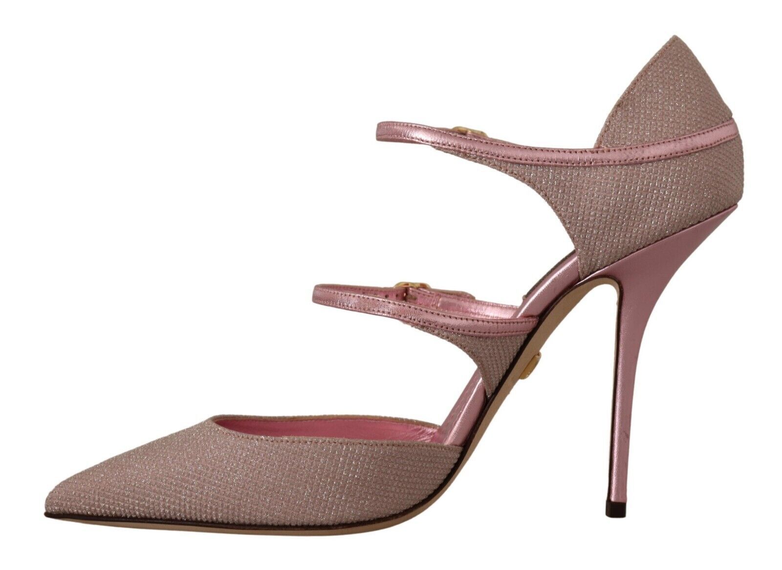 Dolce &amp; Gabbana – Rosa Glitzer-Sandalen mit hohem Absatz