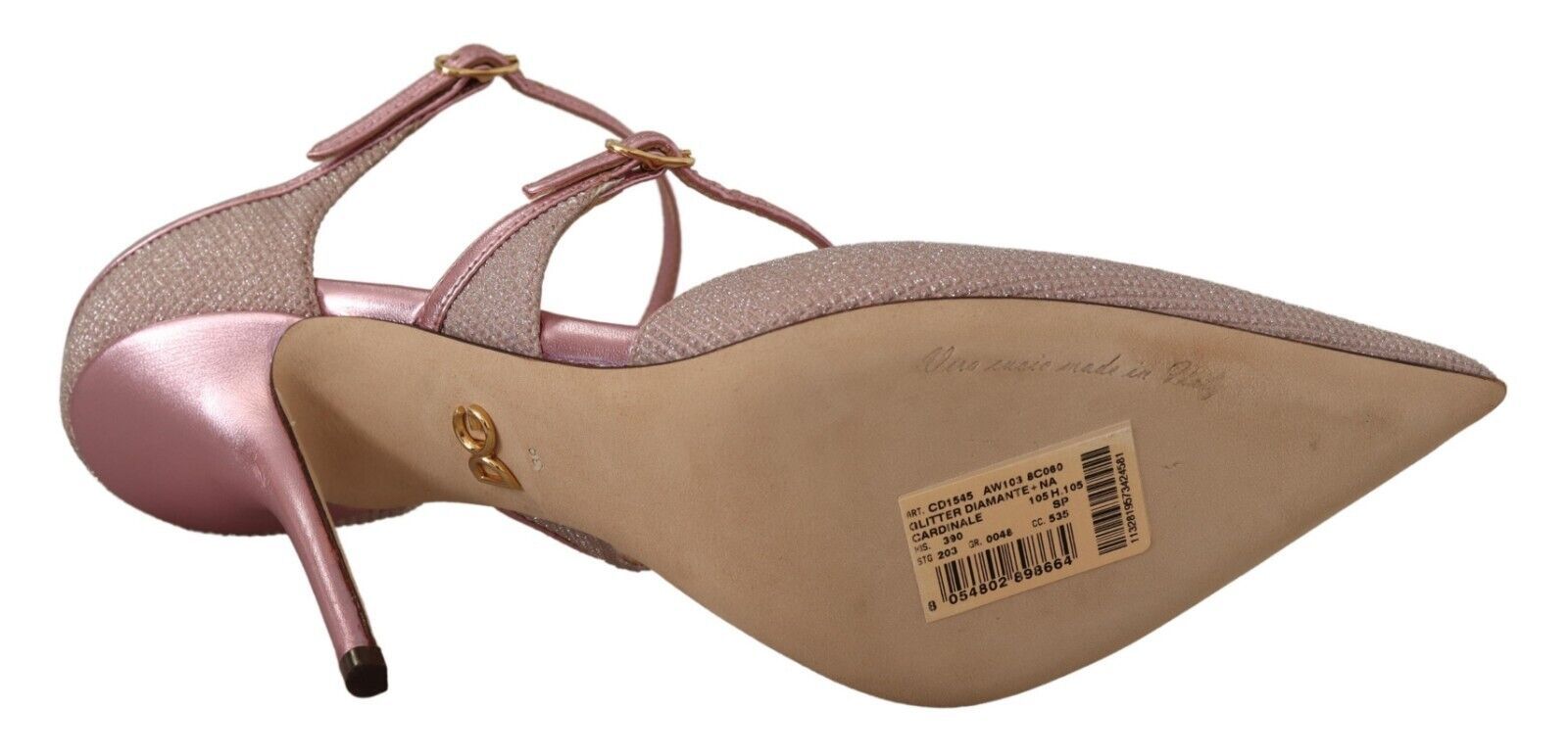 Dolce &amp; Gabbana – Rosa Glitzer-Sandalen mit hohem Absatz