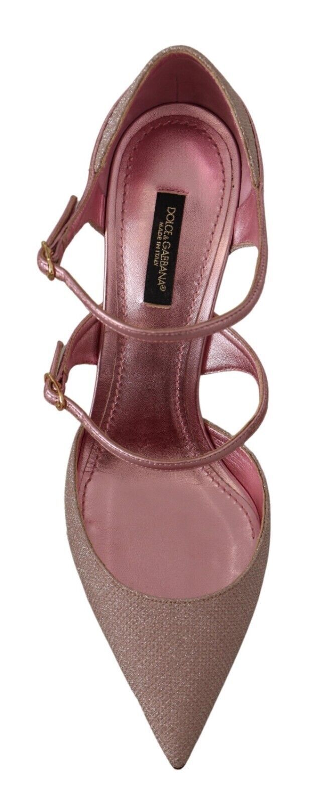 Dolce &amp; Gabbana – Rosa Glitzer-Sandalen mit hohem Absatz