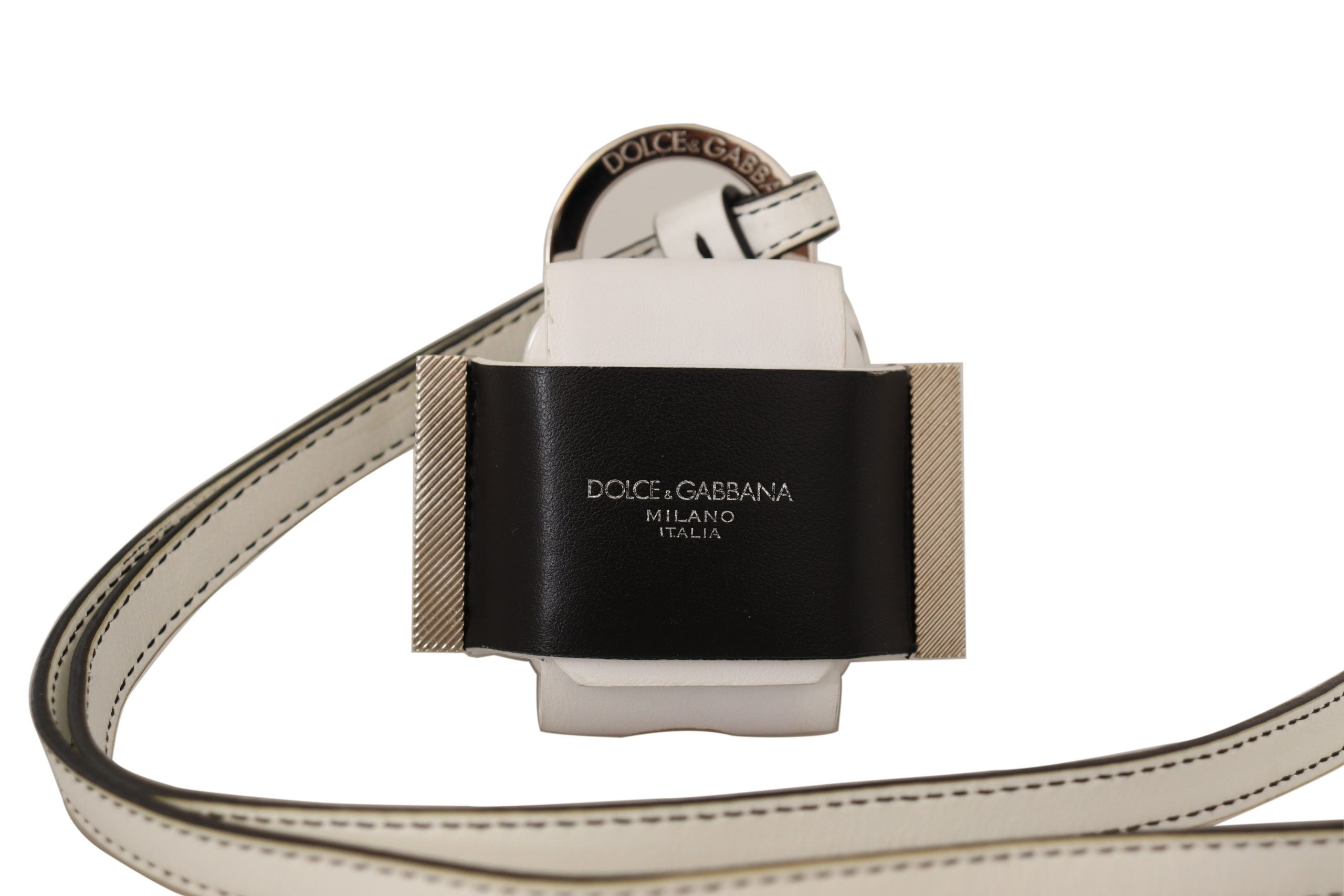 Husă Dolce &amp; Gabbana Chic din piele pentru Airpods, monocromă