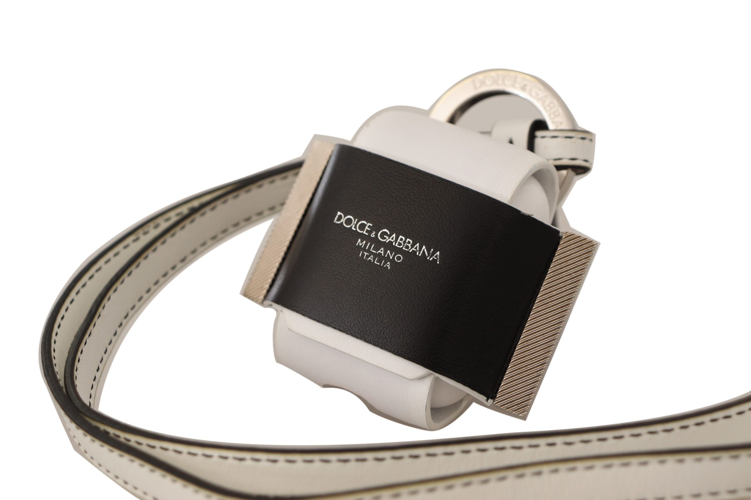 Husă Dolce &amp; Gabbana Chic din piele pentru Airpods, monocromă