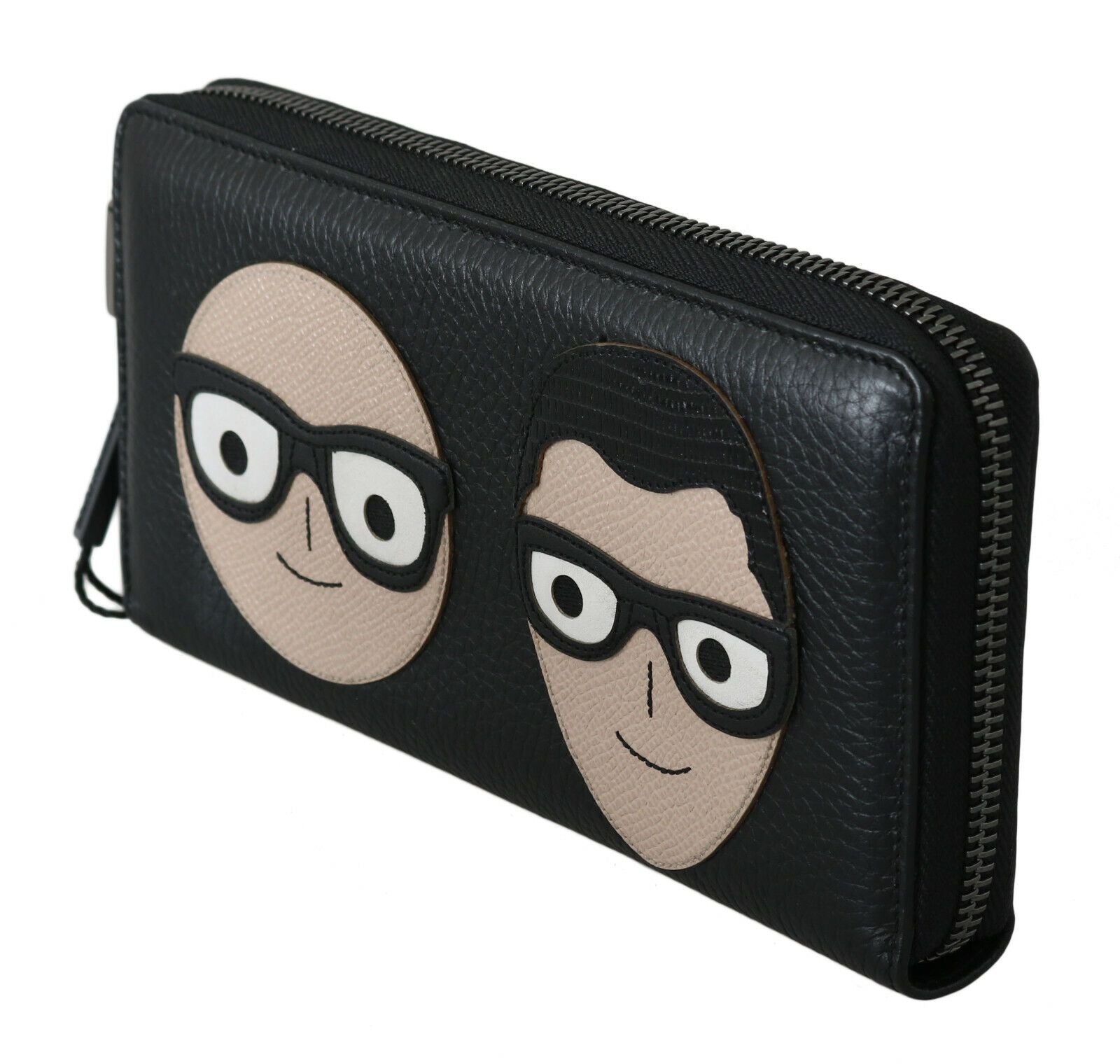 Dolce &amp; Gabbana Elegante Continental-Geldbörse aus schwarzem Leder
