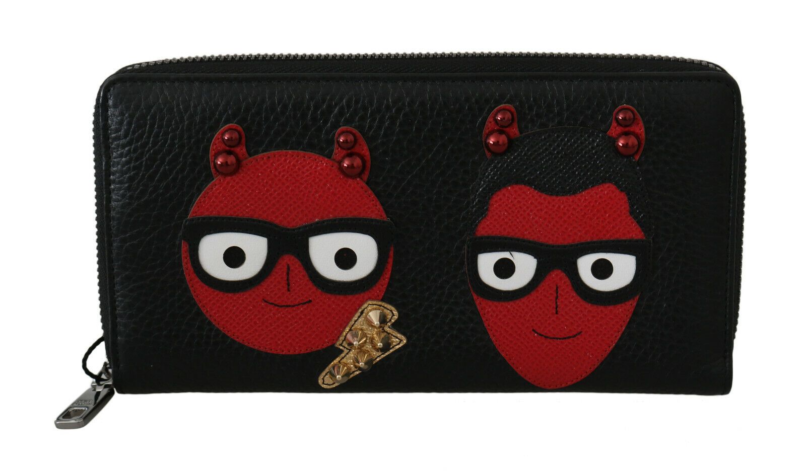 Dolce &amp; Gabbana Chic Continental-Geldbörse aus schwarzem und rotem Leder