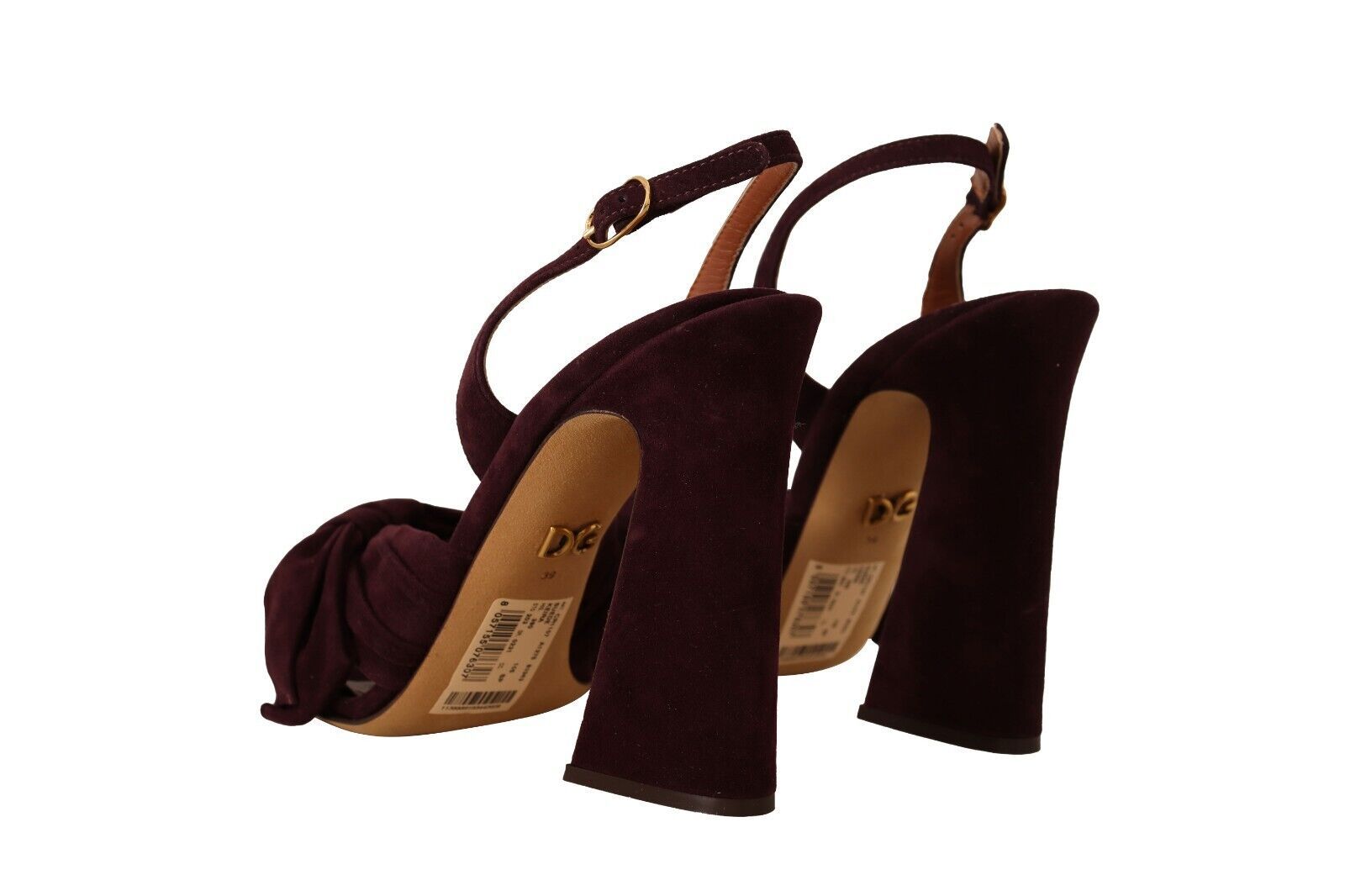 Dolce &amp; Gabbana Elegante lila Wildleder-Sandalen mit Absatz