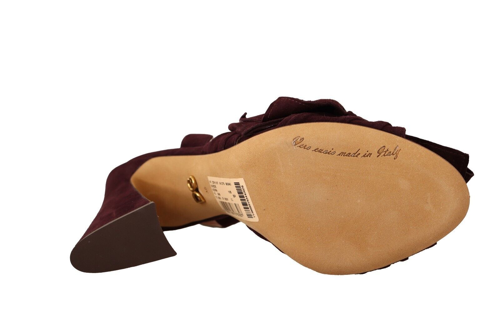 Dolce &amp; Gabbana Elegante lila Wildleder-Sandalen mit Absatz