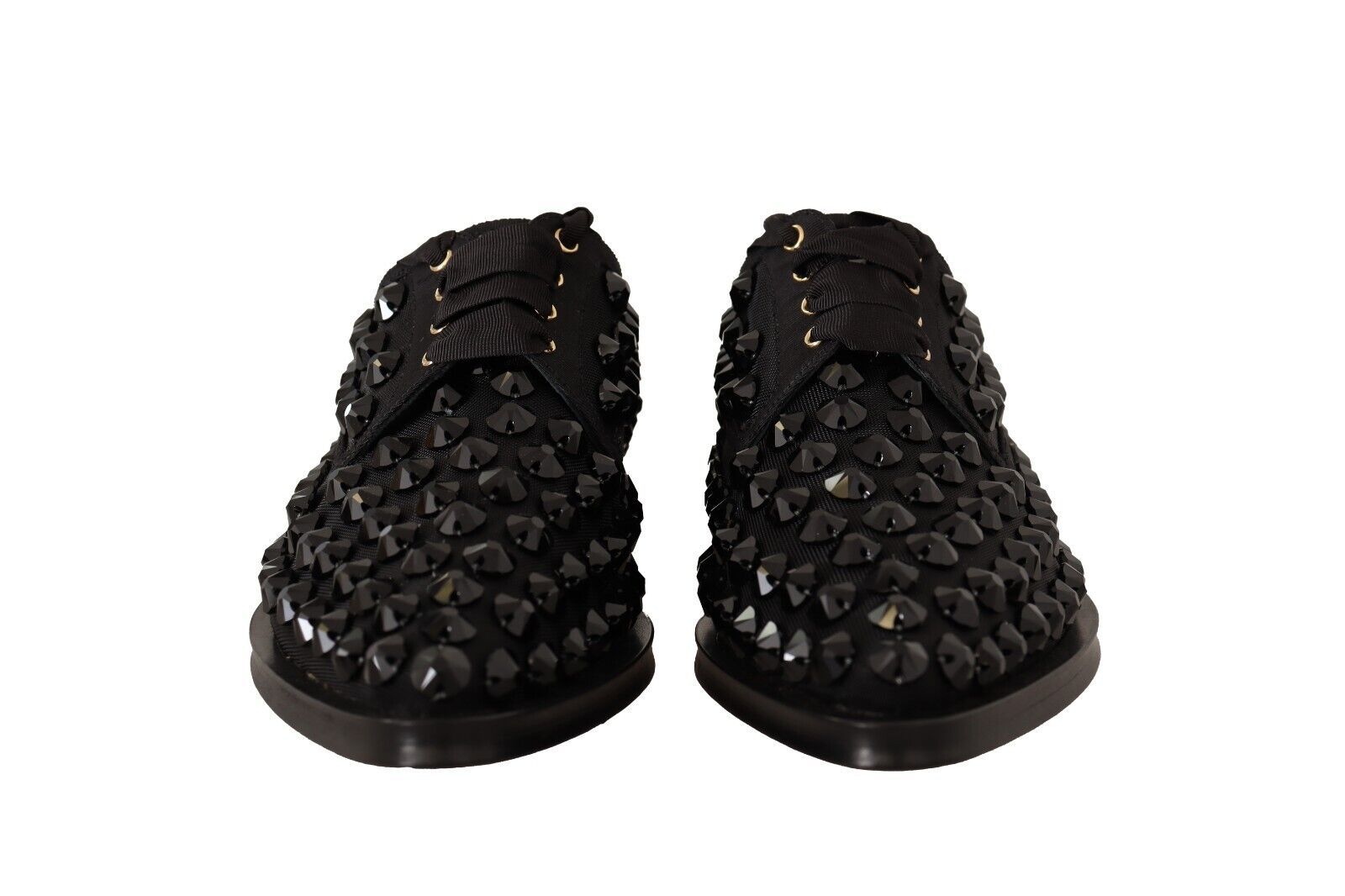 Dolce &amp; Gabbana Elegante Ripsband-Schnürschuhe mit Schmucksteinen