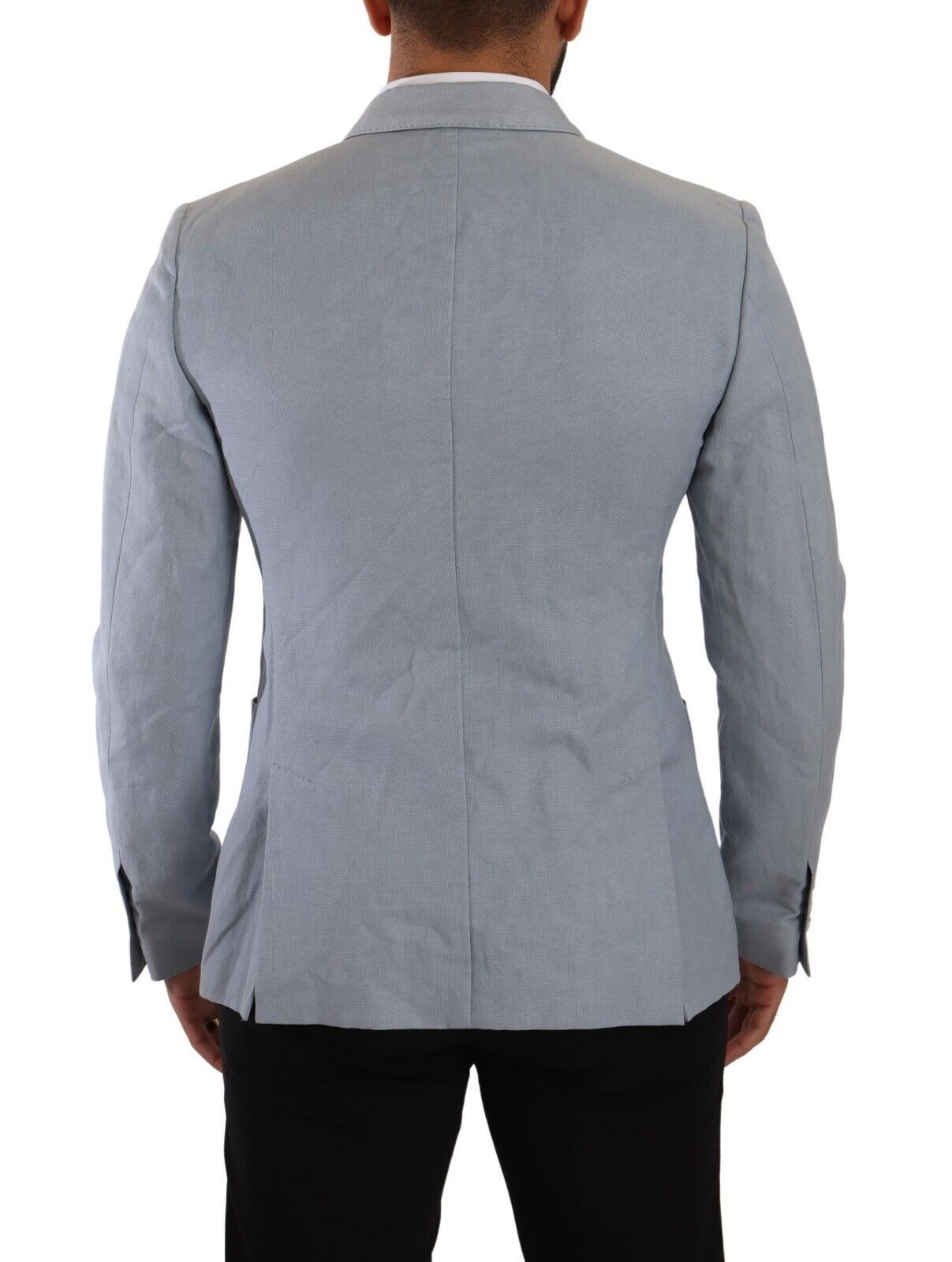 Dolce &amp; Gabbana Eleganter Slim Fit Hellblauer Zweireihiger Blazer