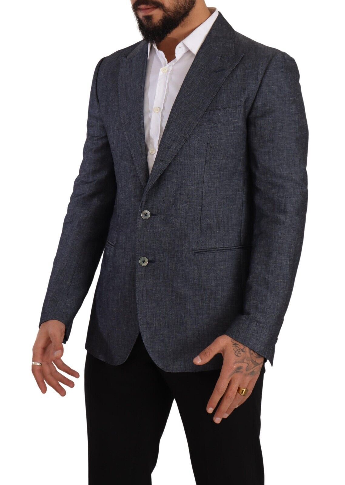 Dolce &amp; Gabbana – Eleganter Slim Fit-Blazer in Blau mit zwei Knöpfen