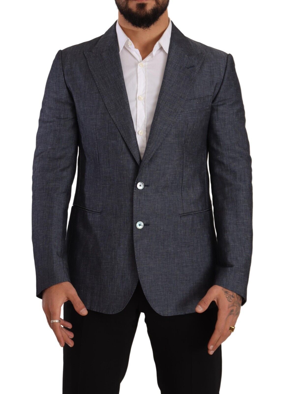 Dolce &amp; Gabbana – Eleganter Slim Fit-Blazer in Blau mit zwei Knöpfen