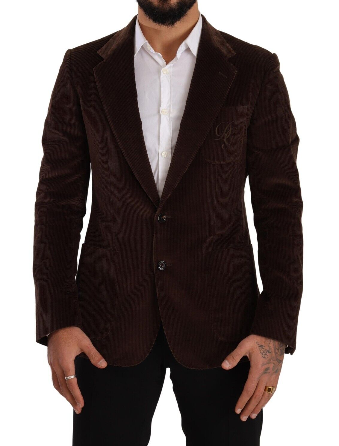 Dolce &amp; Gabbana Eleganter Slim Fit Blazer aus braunem Cord