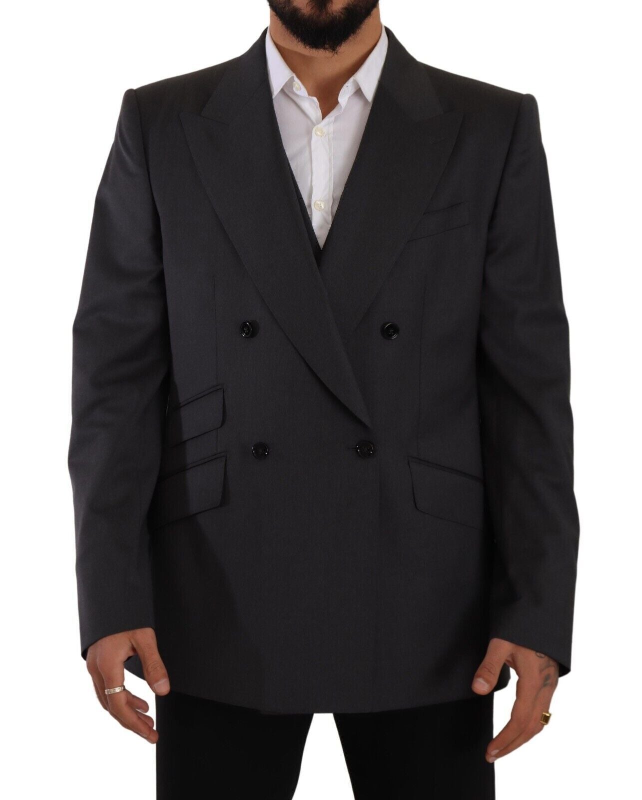 Dolce &amp; Gabbana Eleganter grauer Anzug aus Sicilia-Wollmischung