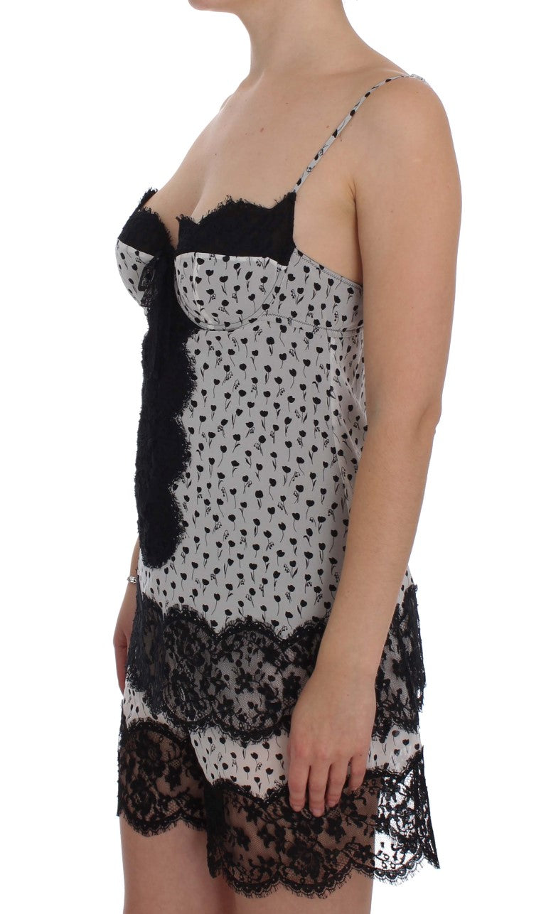 Dolce &amp; Gabbana Elegantes Seidenhemd mit floraler Spitze