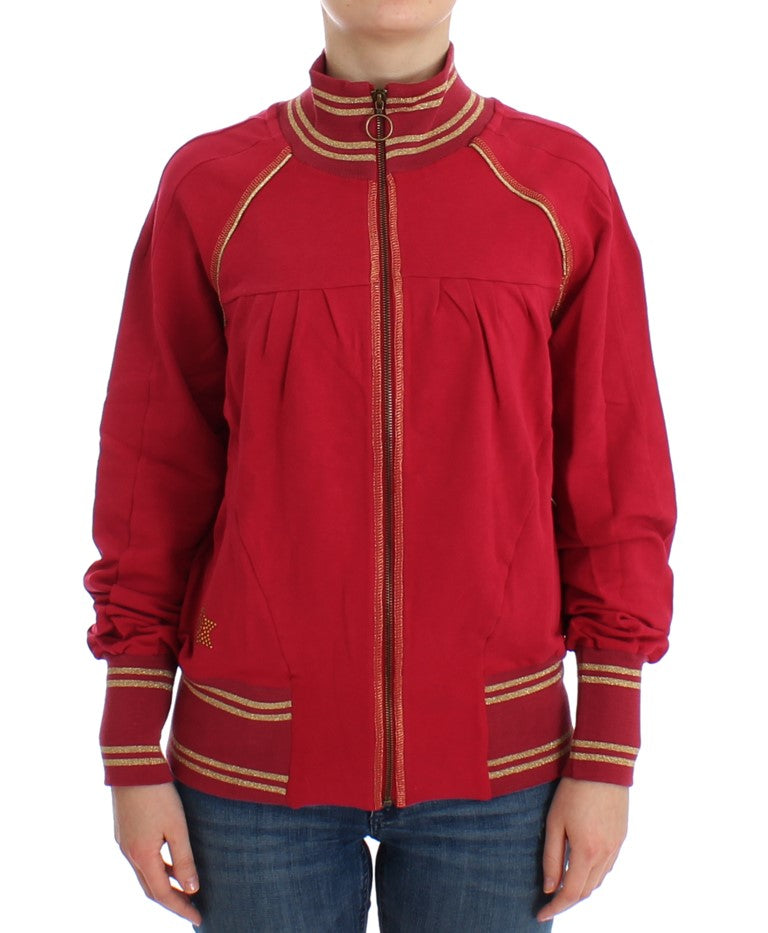 John Galliano – Elegante rosa Strickjacke mit Reißverschluss und Logo-Details