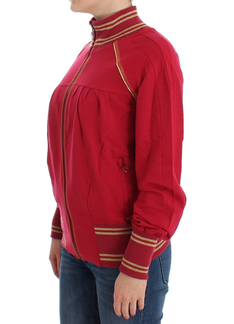John Galliano – Elegante rosa Strickjacke mit Reißverschluss und Logo-Details