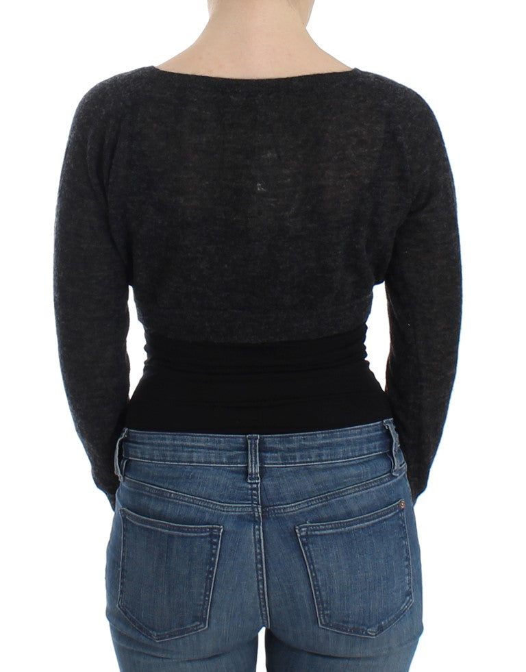 Pulover cropped din lână de alpaca Ermanno Scervino