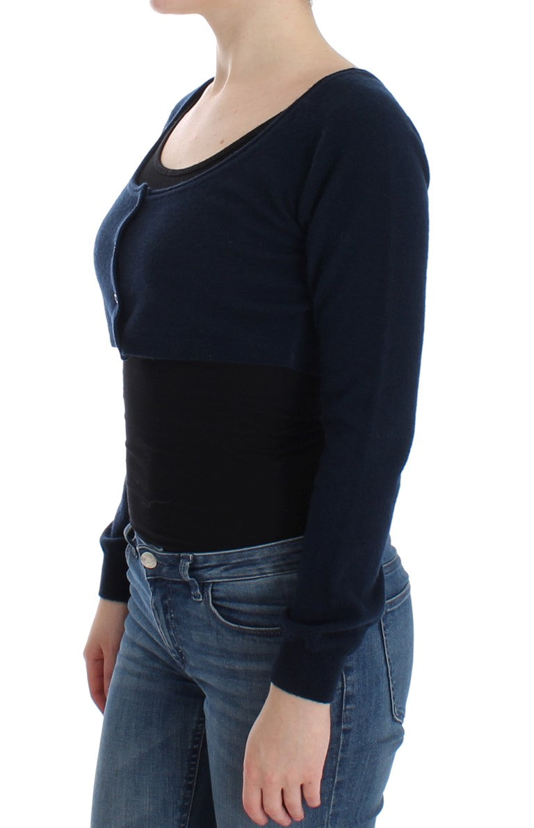 Ermanno Scervino Schicker Kurzpullover aus Kaschmirmischung in Blau