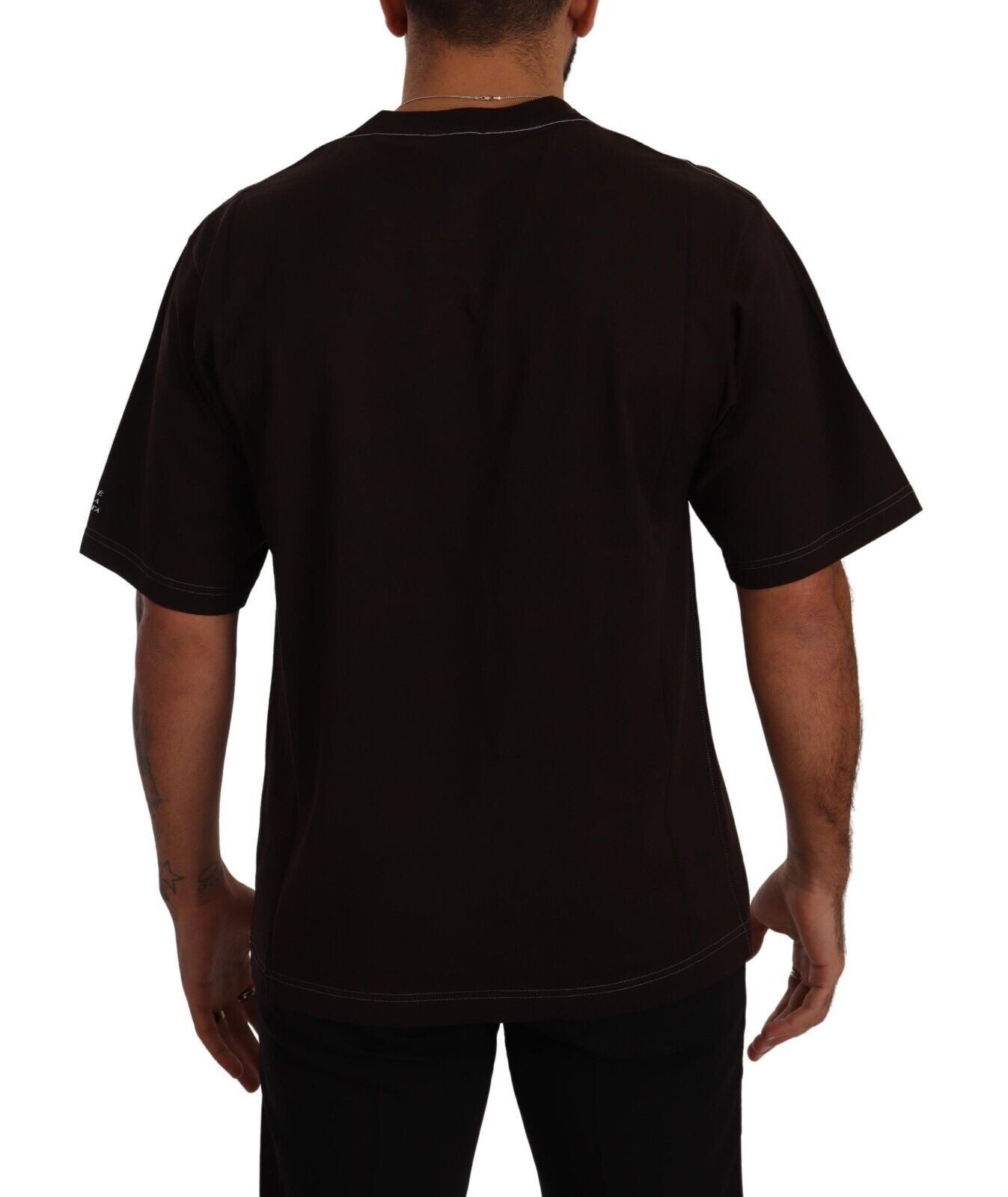 Tricou Dolce &amp; Gabbana elegant cu guler rotund L'Amore, vișiniu