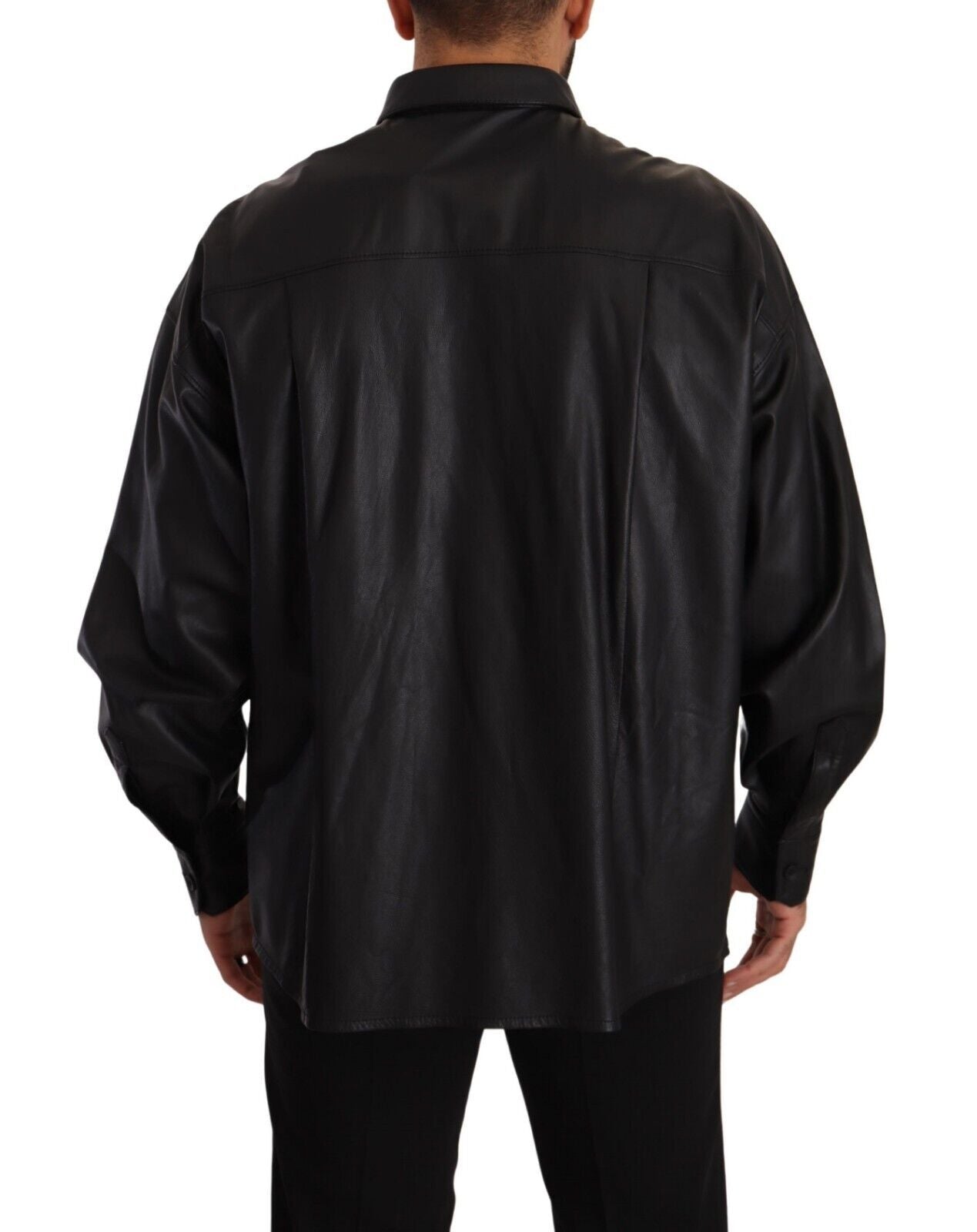 Dolce &amp; Gabbana Elegante schwarze Lederjacke