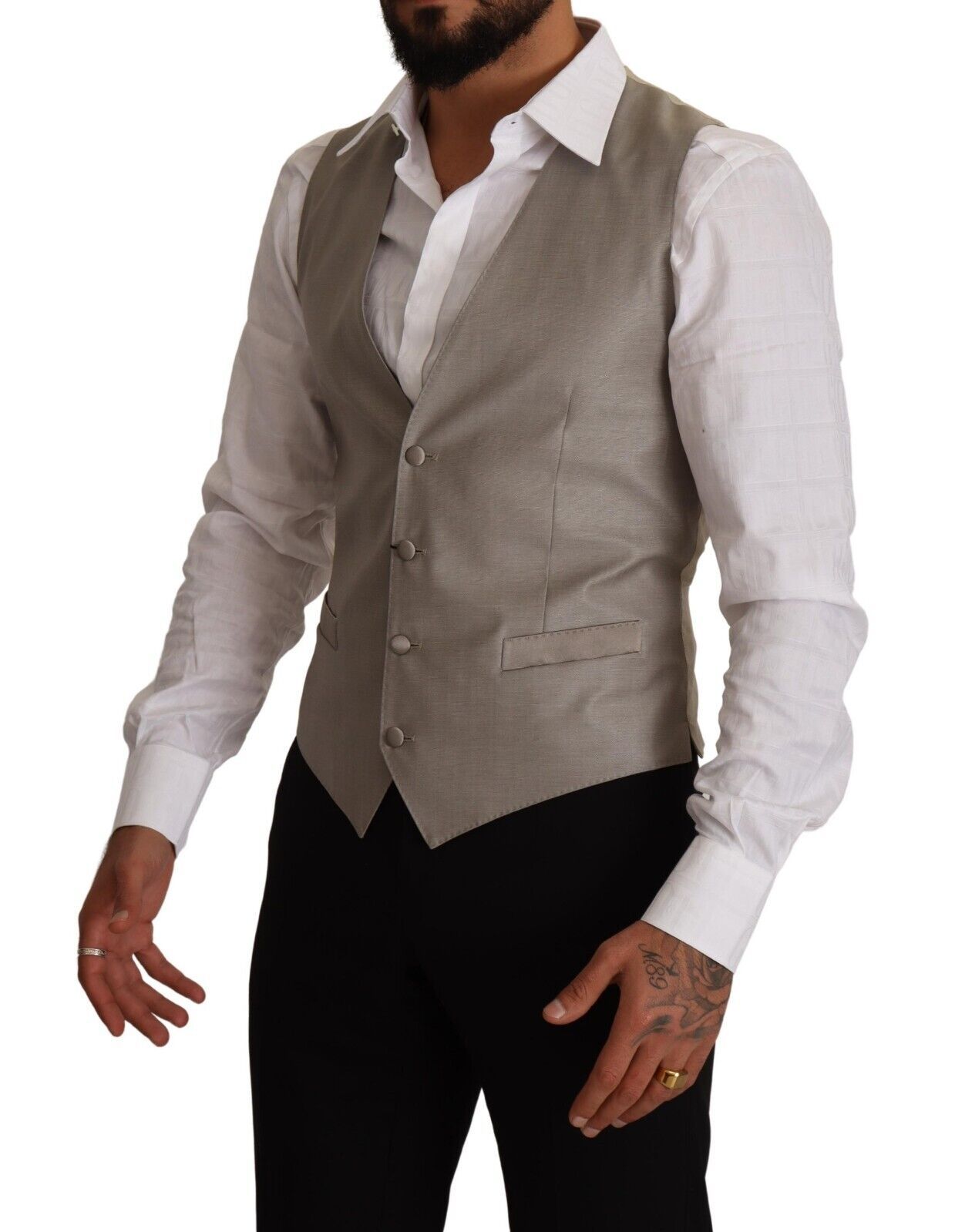 Vestă elegantă cu un singur rând de nasturi Dolce &amp; Gabbana, bej