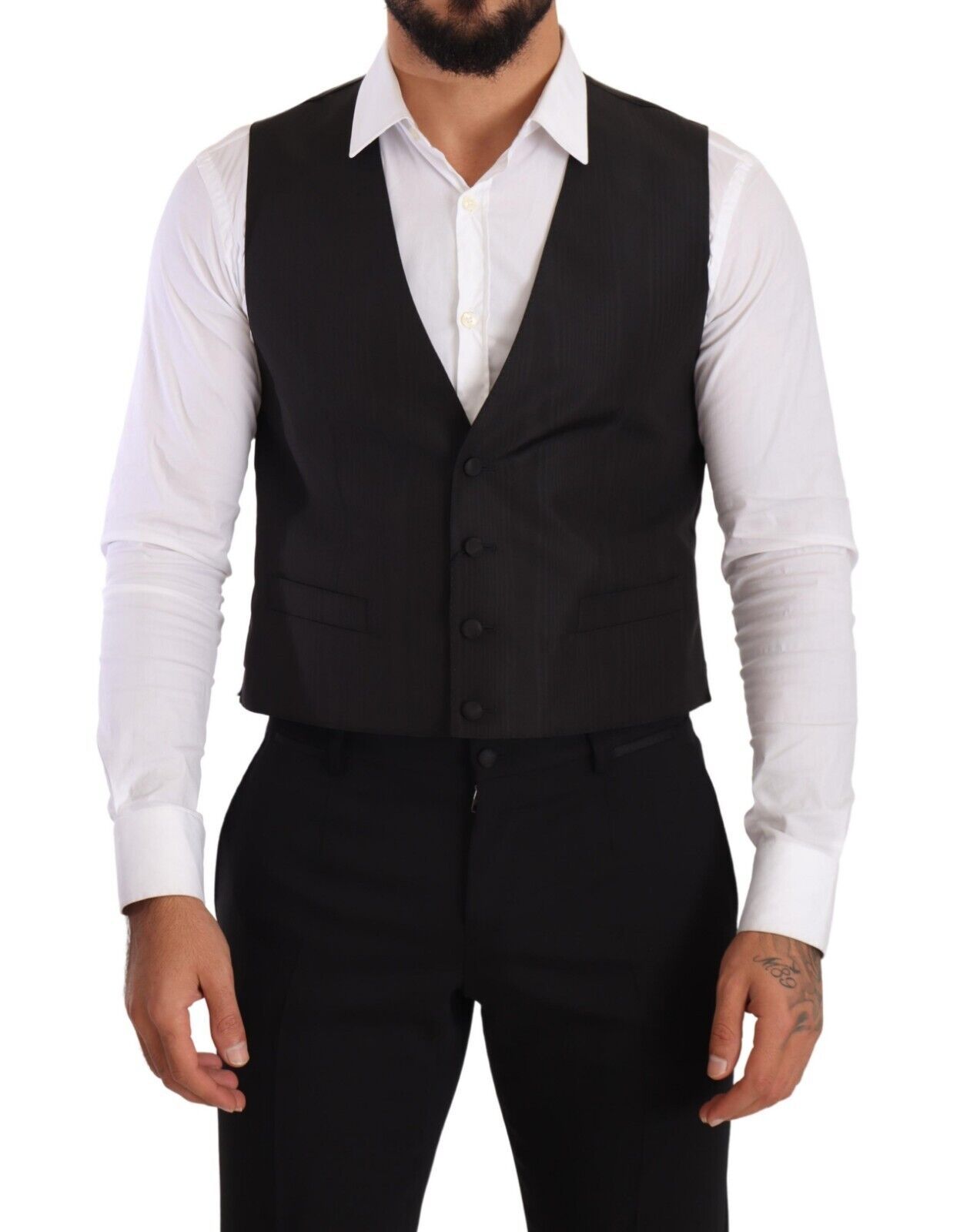 Vestă elegantă din mătase gri Dolce &amp; Gabbana