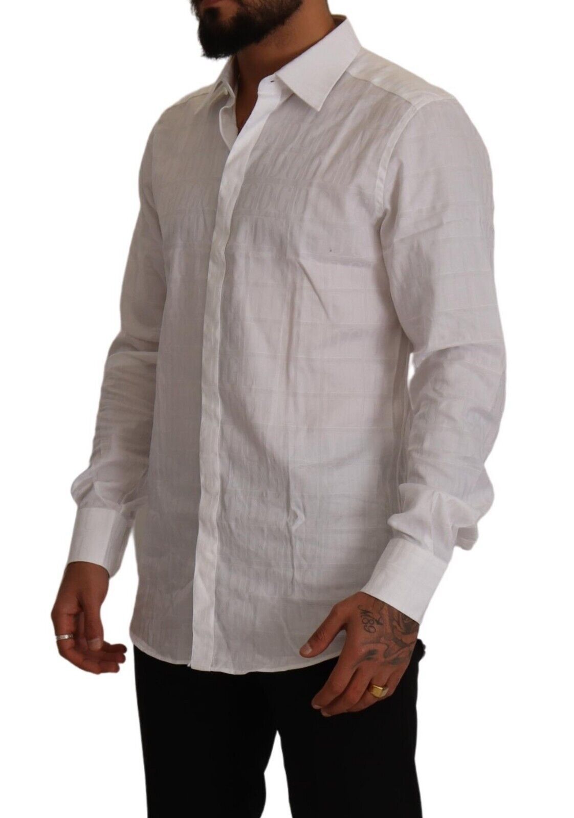 Dolce &amp; Gabbana Elegantes weißes Baumwollhemd – Slim Fit
