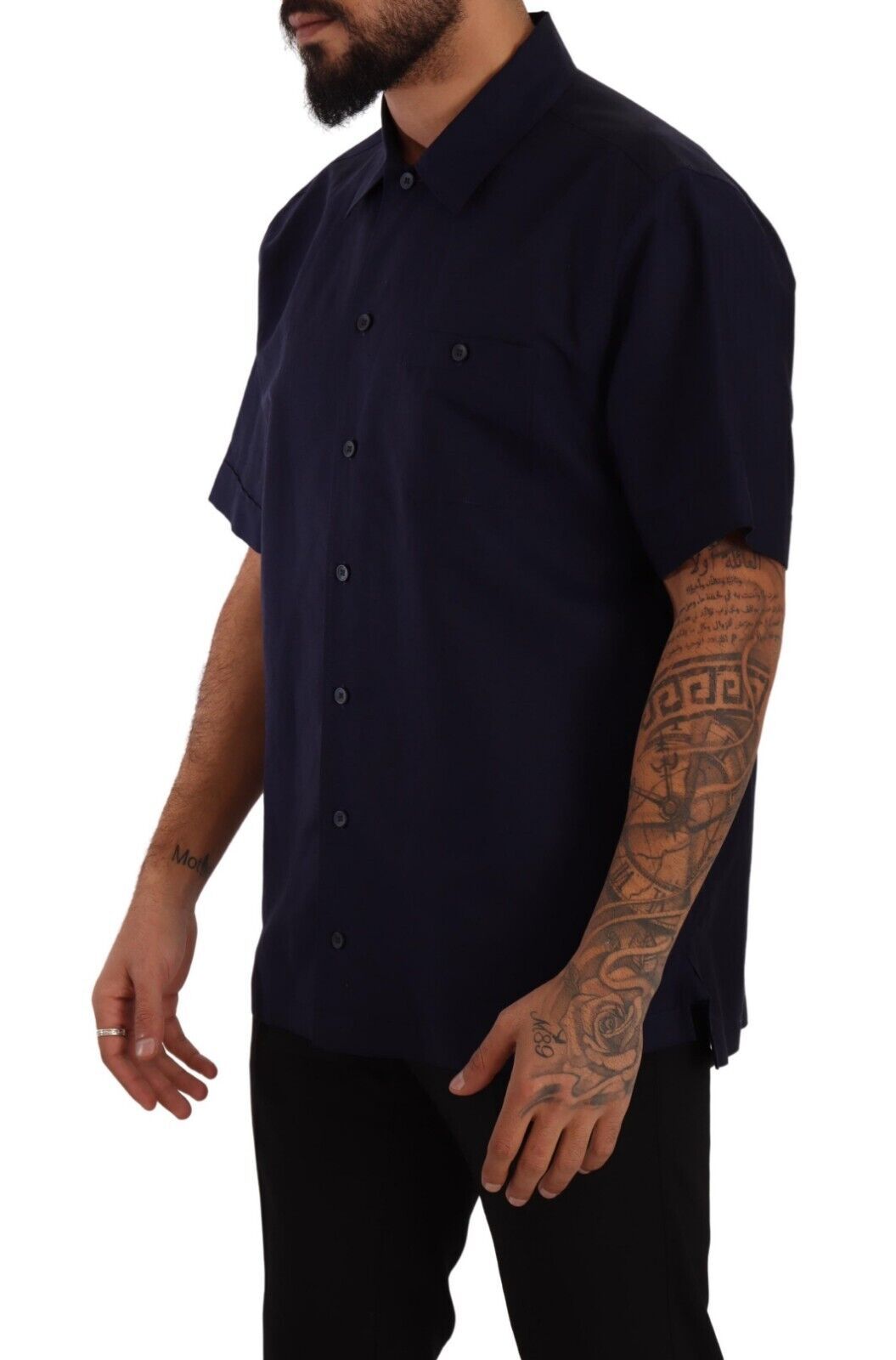 Dolce &amp; Gabbana Elegantes marineblaues Button-Down-Freizeithemd